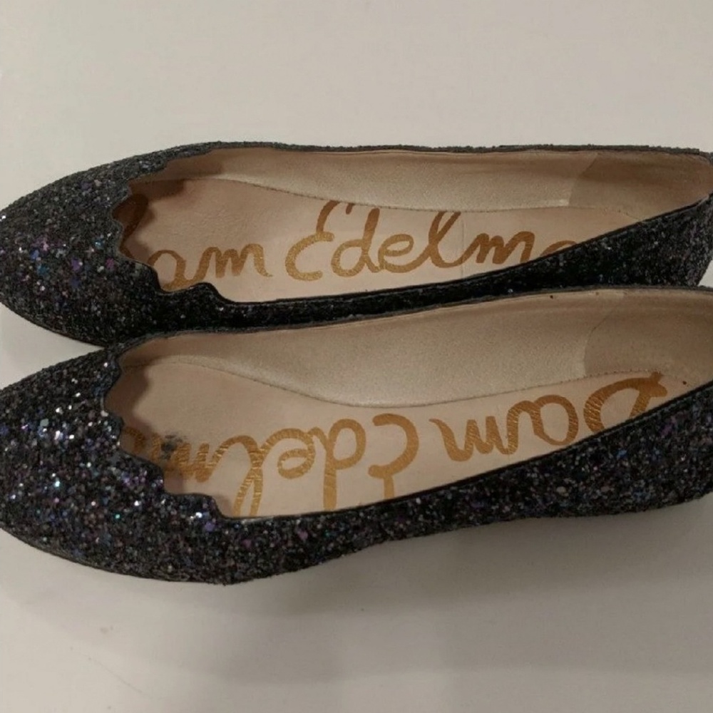 Black Sam Edelman Alaina Glitter Flats - Size 6.5